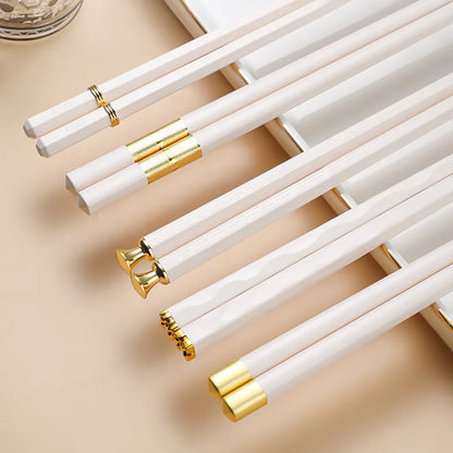 5 Pairs Stainless Steel Non-Slip Chopsticks Set