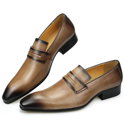 Men's Cowhide Luxury Loafers Shoes