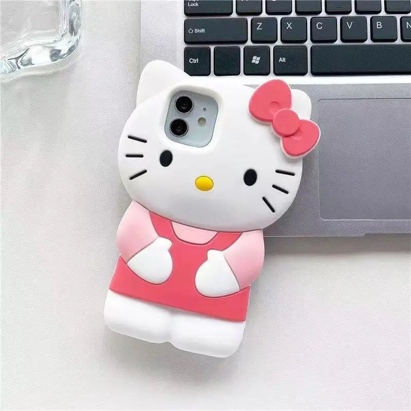 Bowknot Kitty 3D Silicone Phone Case
