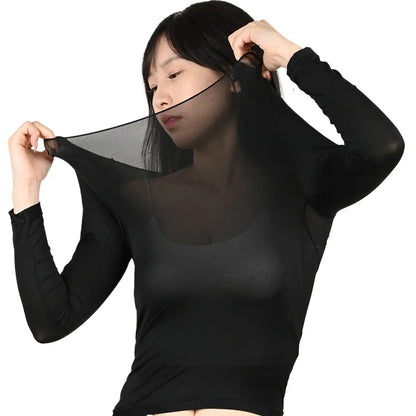 Ladies Slim Fit Thermal Long Sleeve Shirt