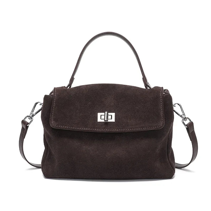 Women’s Suede Leather Flap Shoulder & Crossbody Bag