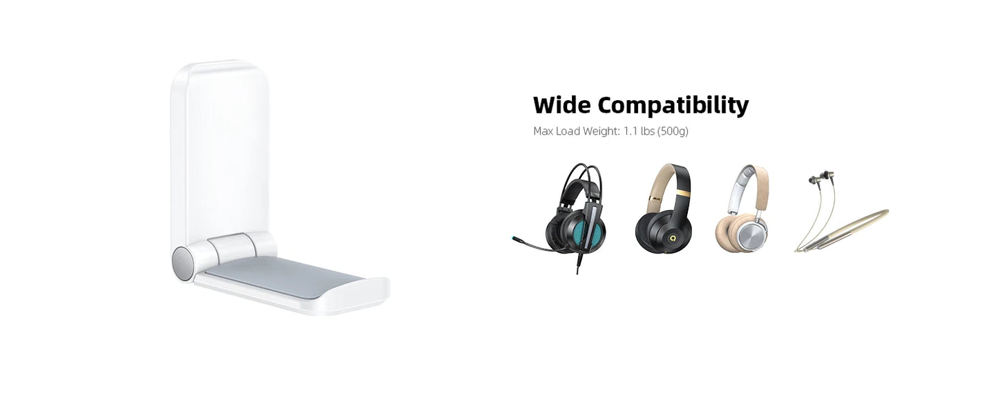 Foldable Adhesive Headphone Holder