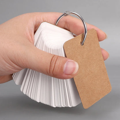 Flash Cards Portable Index Cards with Ring – Study Note Memo Pad