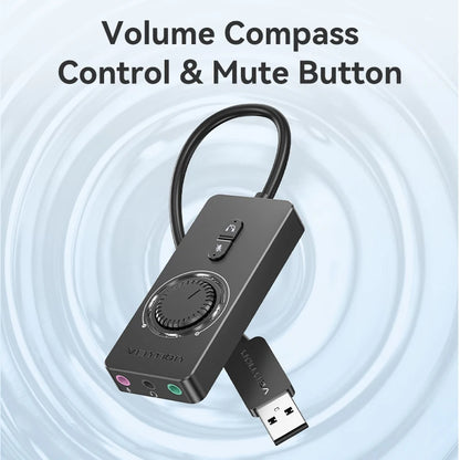 Vention USB External Sound Card USB to 3.5mm