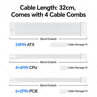 18AWG ATX PCIe & CPU PSU Extension Cable Set