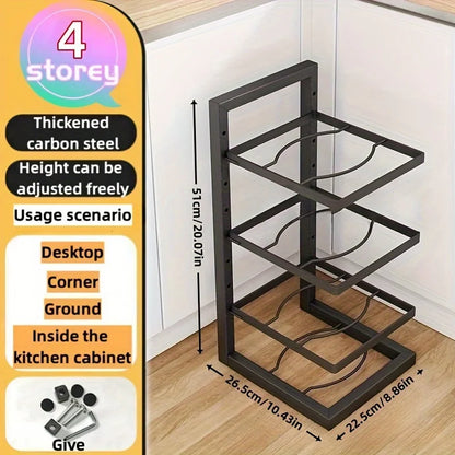 Adjustable Pot & Pan Organizer Rack