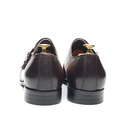 Italian Style Luxury Genuine Leather Monk Strap