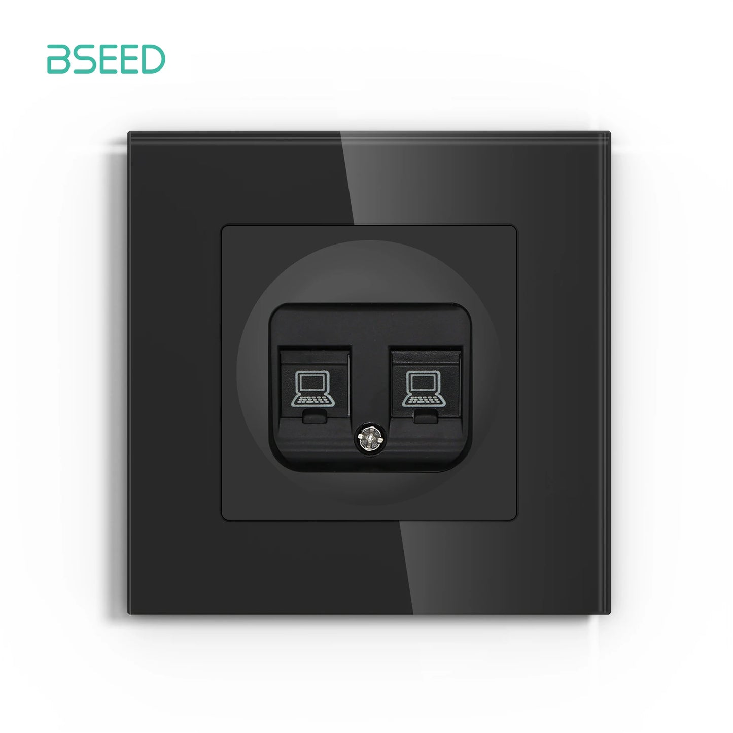 BSEED Glass Wall Socket Outlet – TV, RJ45, Telephone & Satellite