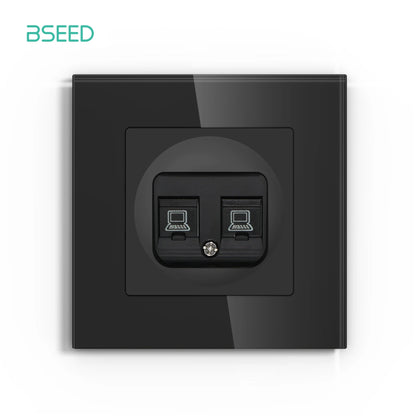 BSEED Glass Wall Socket Outlet – TV, RJ45, Telephone & Satellite