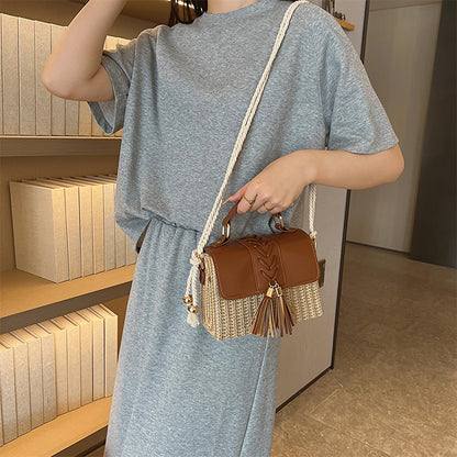 Straw Crossbody Beach Handbag