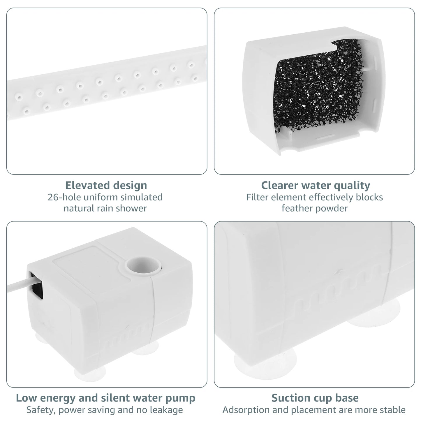Automatic Bird Bath with Circulating Water Fountain