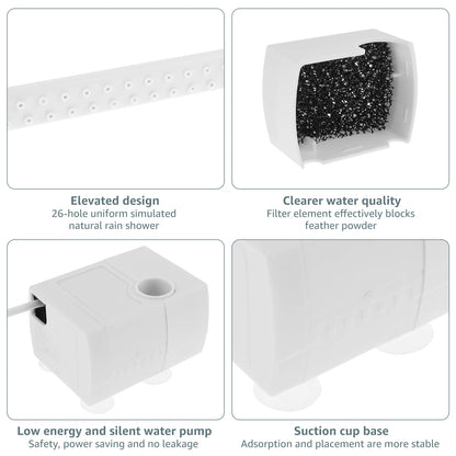 Automatic Bird Bath with Circulating Water Fountain
