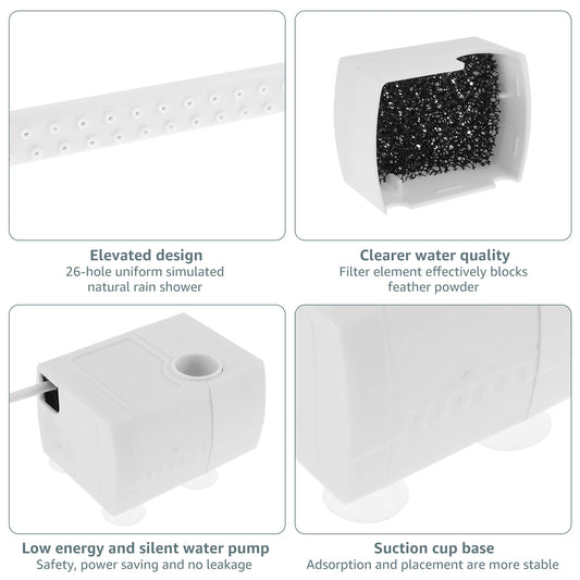 Automatic Bird Bath with Circulating Water Fountain