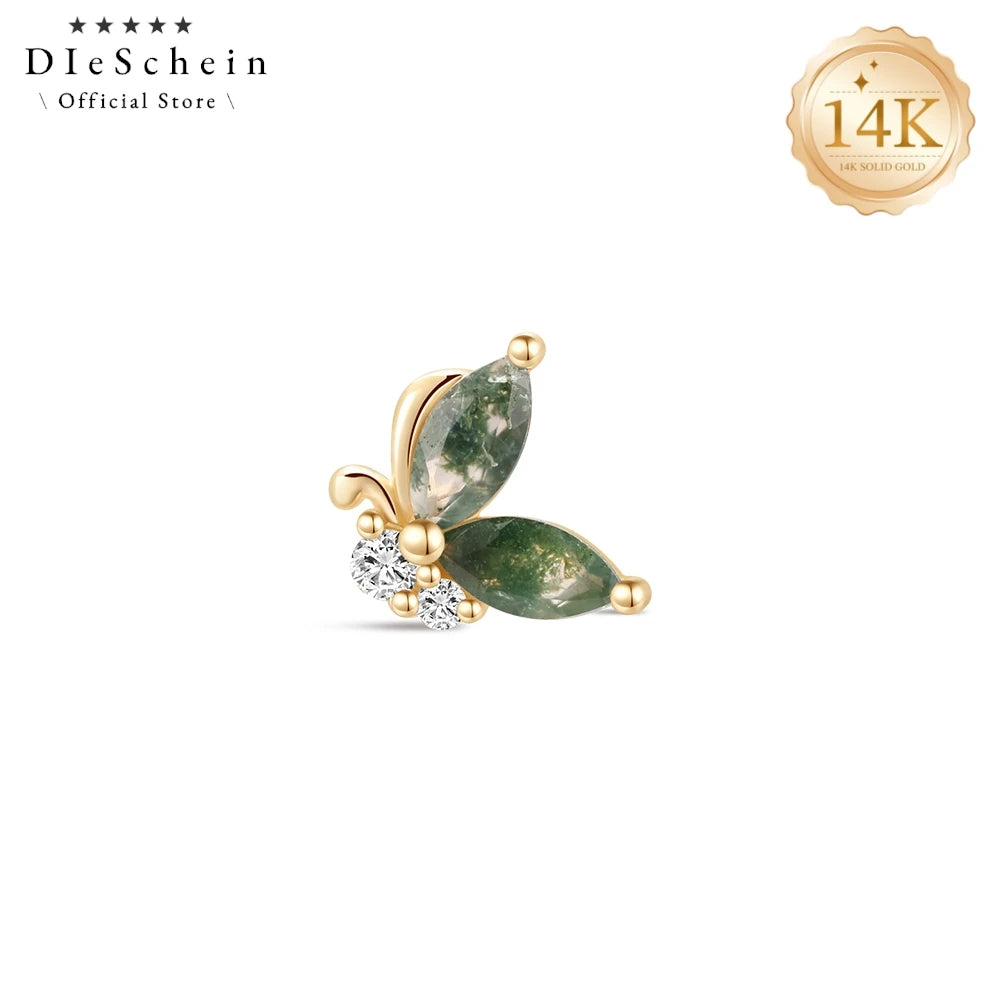 14K Solid Gold Cartilage Stud Earrings