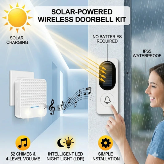 Solar Powered Wireless Doorbell Kit