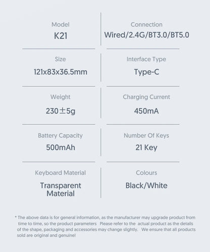 ATTACK SHARK K21 Wireless Mechanical Numeric Keypad