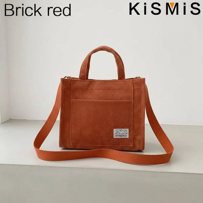 Corduroy Square Shoulder Bag
