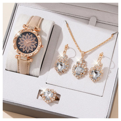 Crystal Bling Watch & Jewelry Gift Set for Women