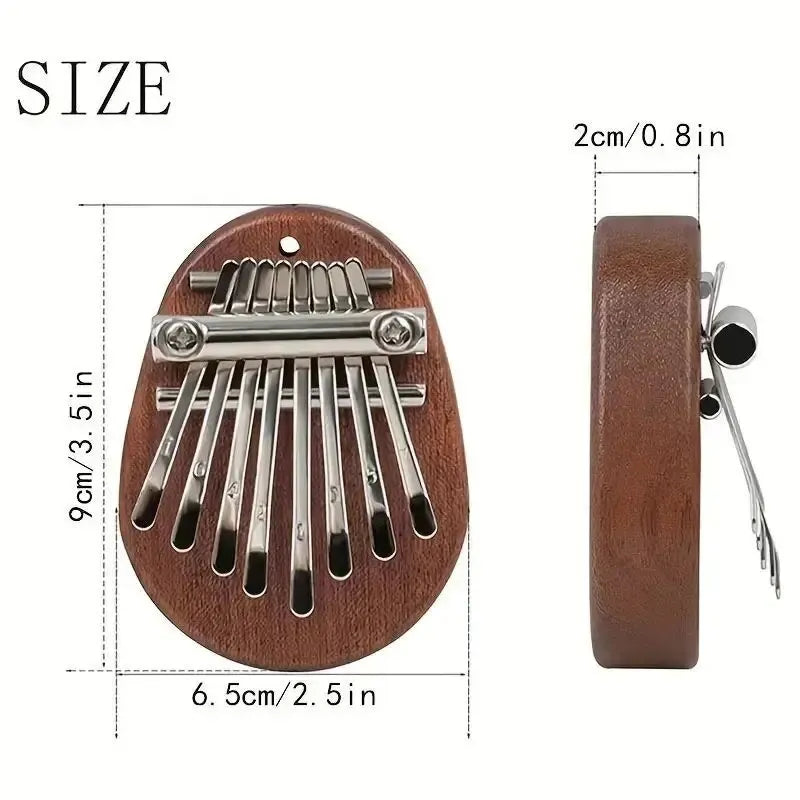 8-Key Mini Wooden Kalimba Thumb Piano