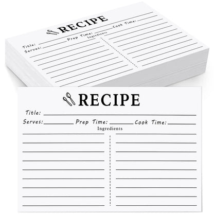 Blank Kitchen Recipe Cards