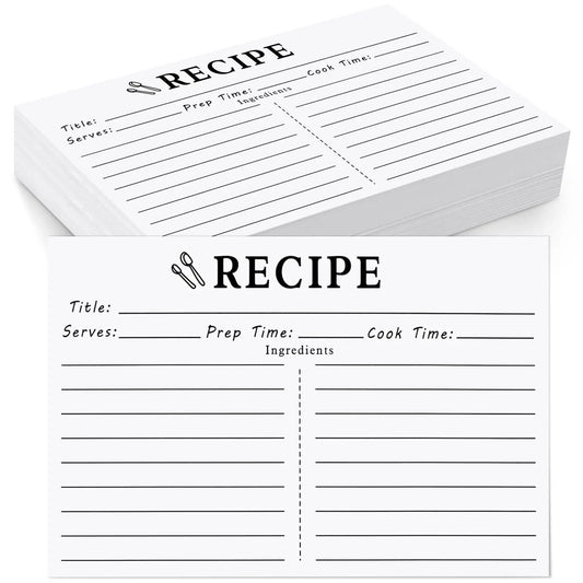 Blank Kitchen Recipe Cards