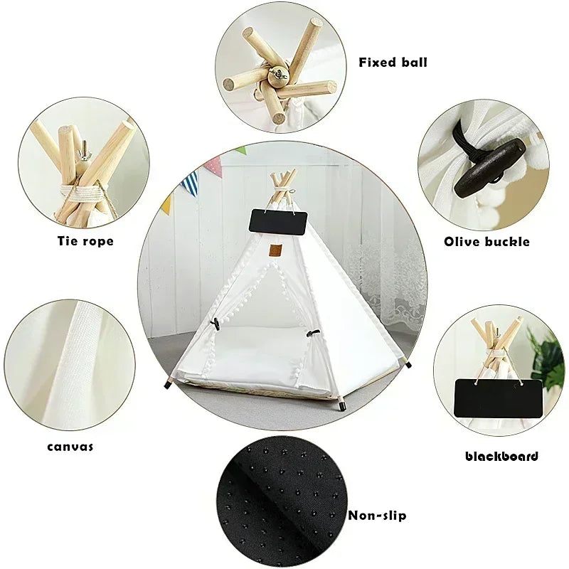 Pet Teepee Tent House with Cushion