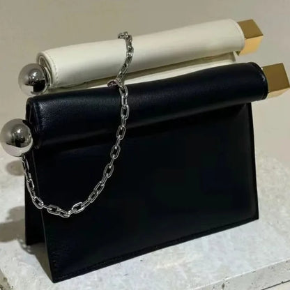 Luxury Fold-Over Chain Clutch Bag