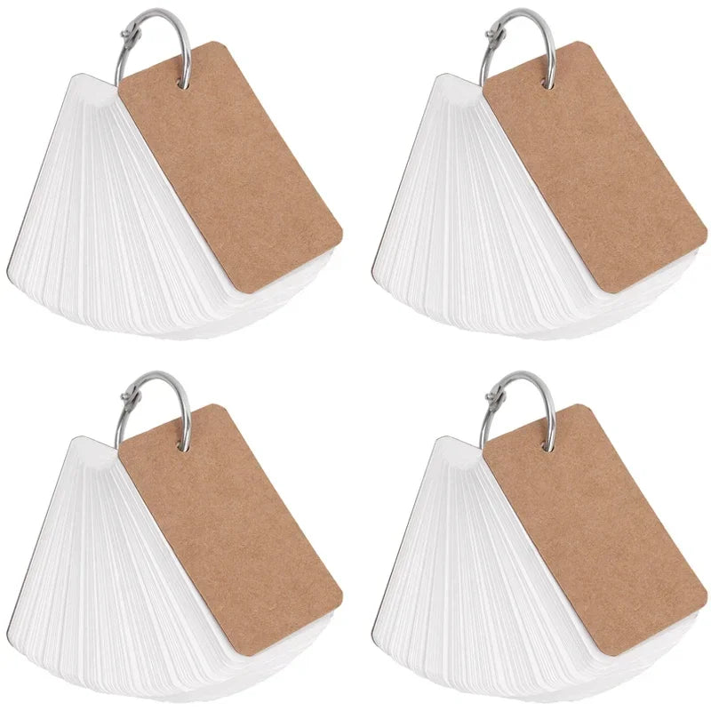 Flash Cards Portable Index Cards with Ring – Study Note Memo Pad