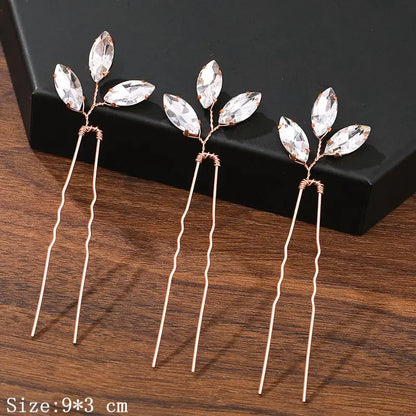 Pearl Rhinestone Flower Hair Pins