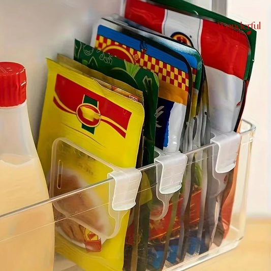 Adjustable Refrigerator Storage Divider Clips (6 or 8 Pieces)