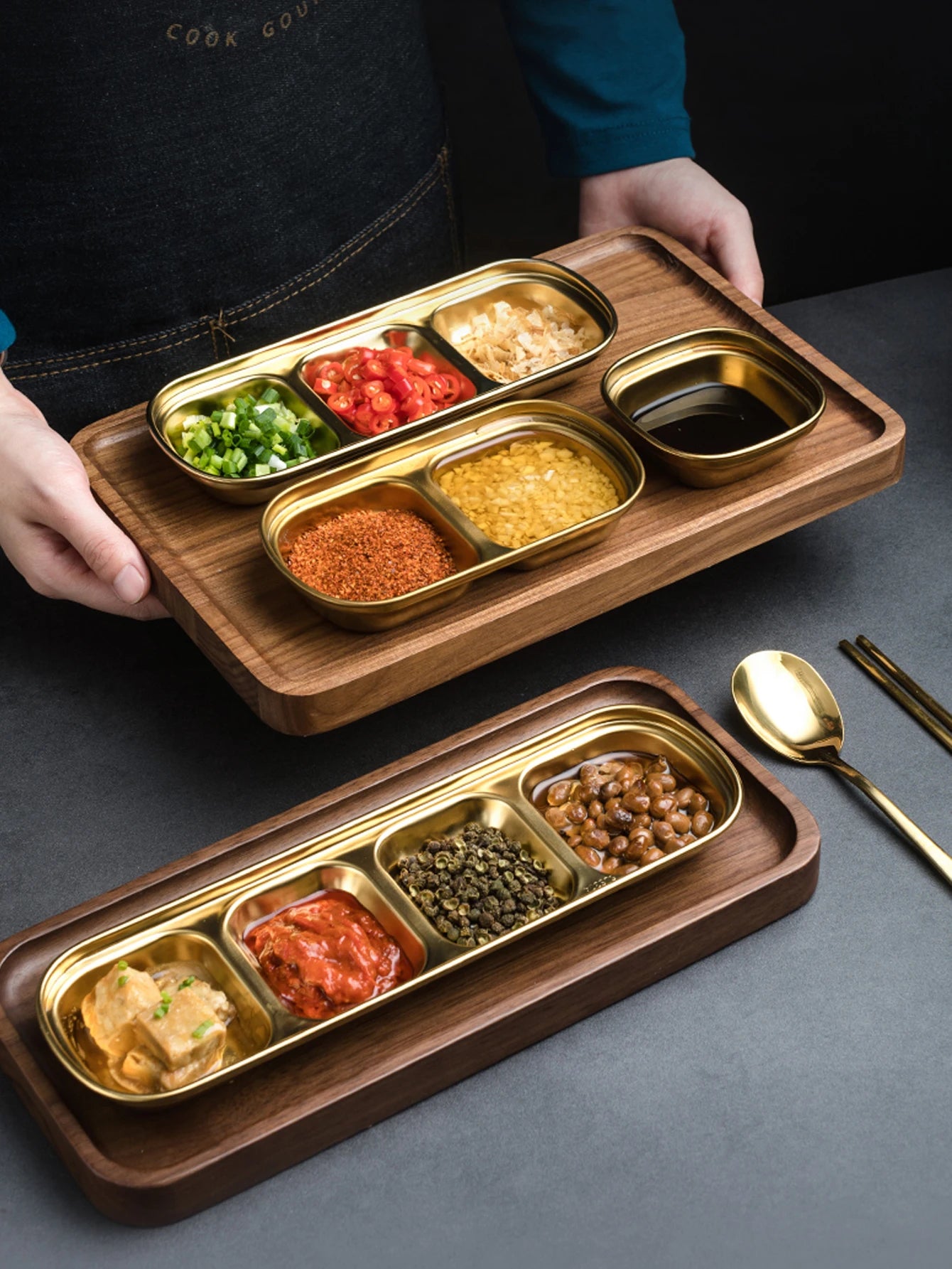 Korean Style Stainless Steel Sauce & Seasoning Serving Dish