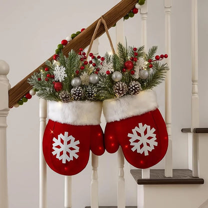 LED Christmas Gloves Wreath