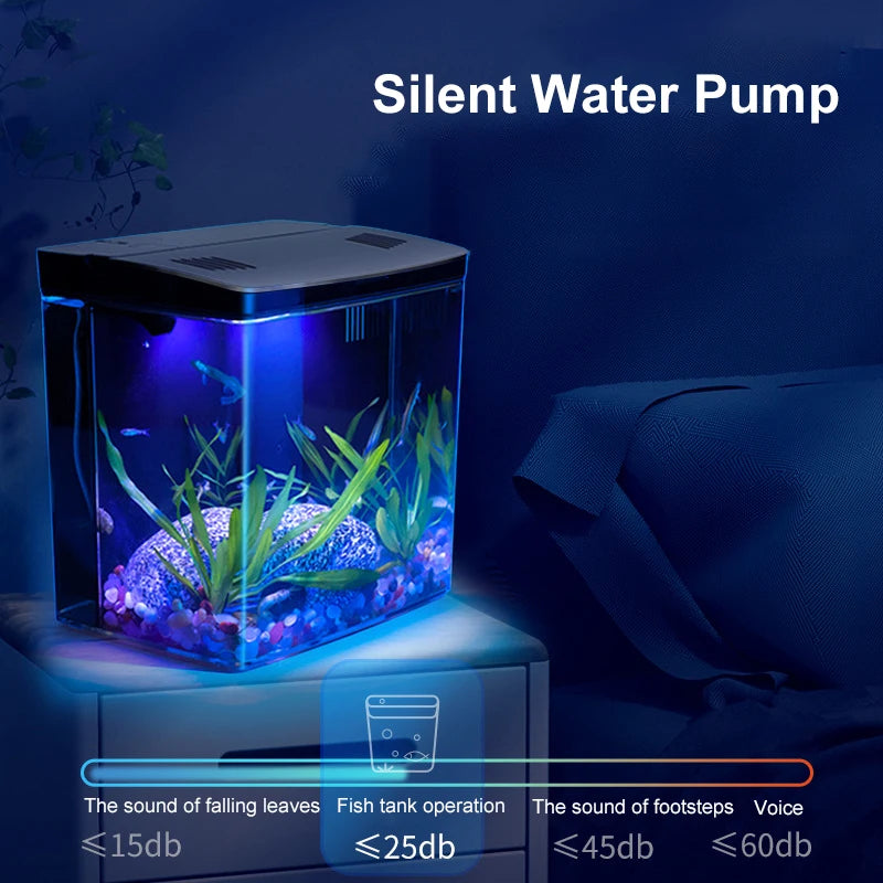 Mini USB Self-Filtering Aquarium with LED Light