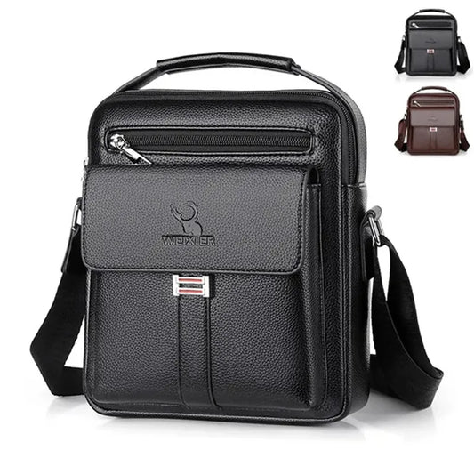 Men's Genuine Leather Crossbody Shoulder Bag