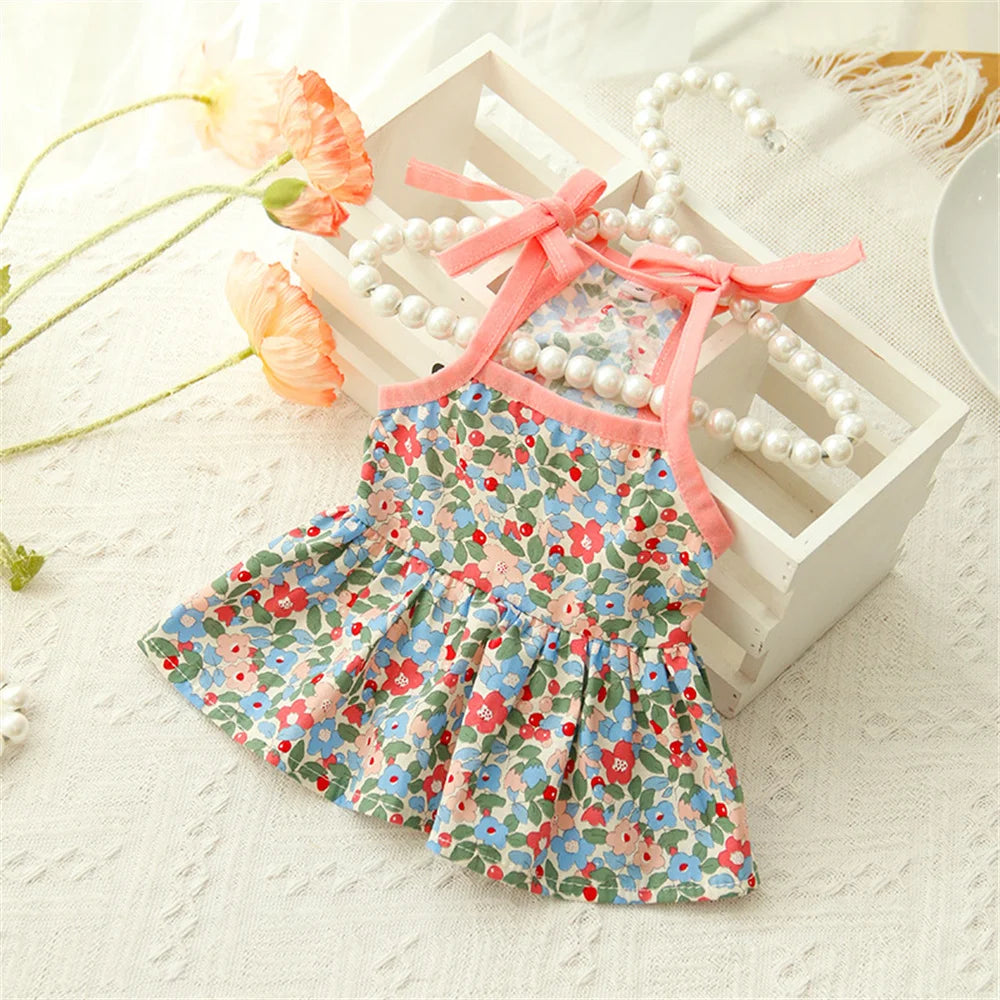 Floral Summer Princess Dress for Cats
