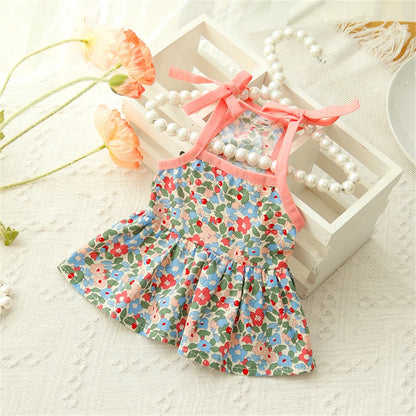 Floral Summer Princess Dress for Cats