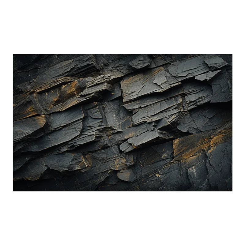 3D Black Stone Self-Adhesive Aquarium Background