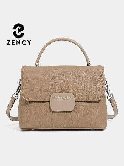 Zency Genuine Cowhide Leather Crossbody Bag