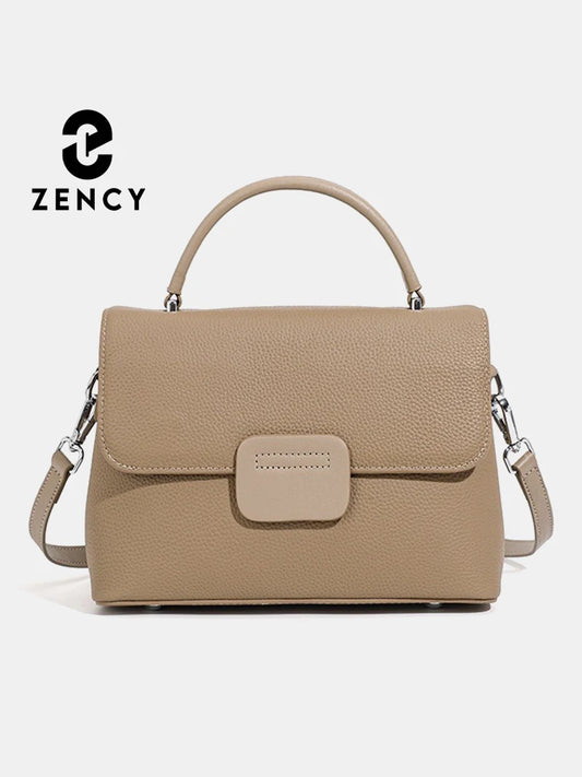 Zency Genuine Cowhide Leather Crossbody Bag