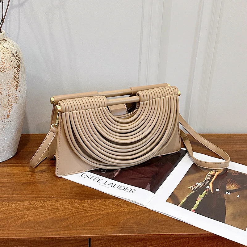 Luxury Ruched Evening Clutch Crossbody Bag