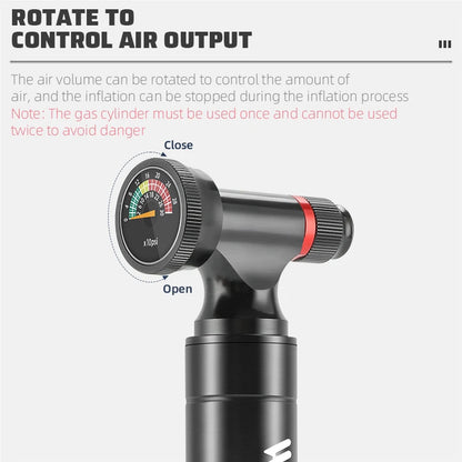 WEST BIKING Portable CO2 Bike Pump With Gauge