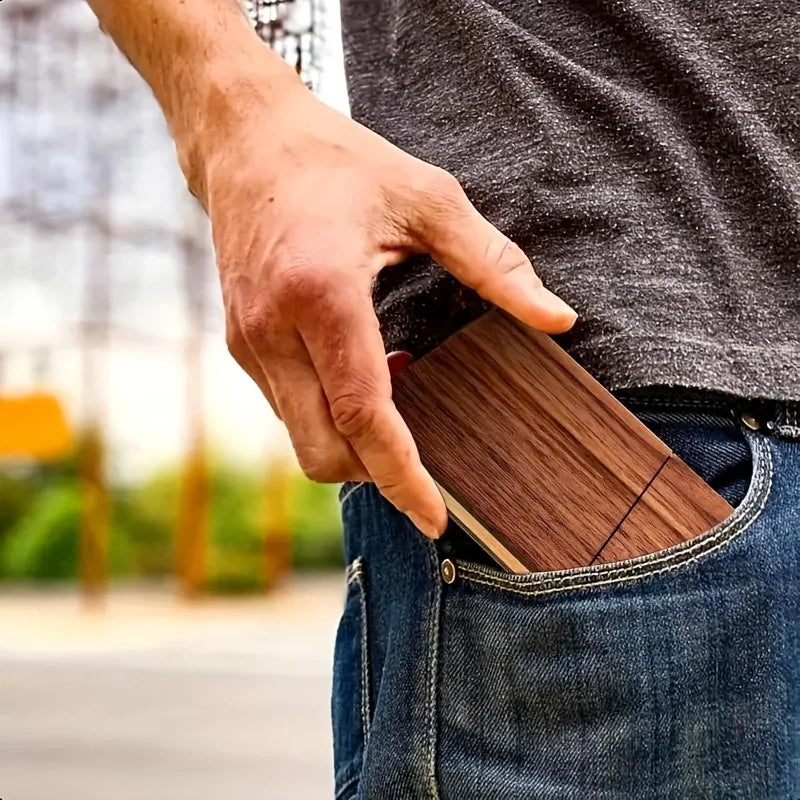 Black Walnut Wooden Business Card Holder