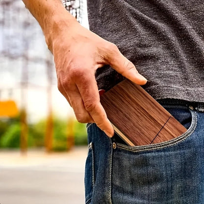 Black Walnut Wooden Business Card Holder