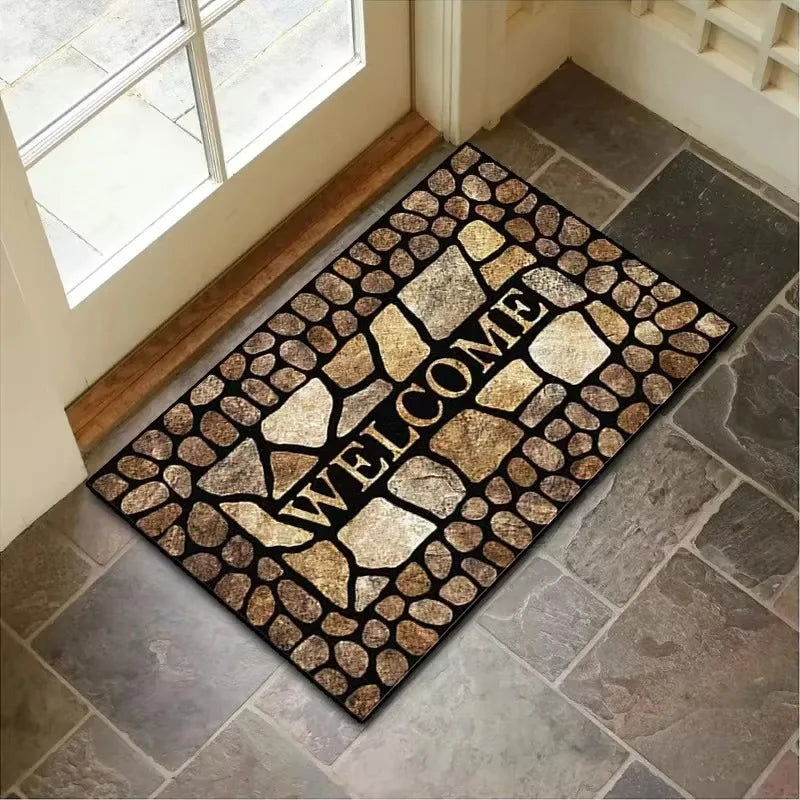 Welcome Door Mat Non-Slip Entryway Rug