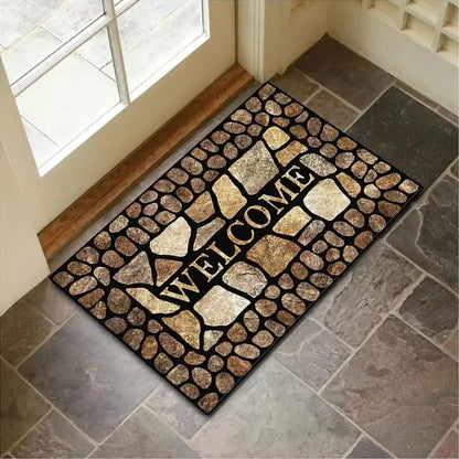 Welcome Door Mat Non-Slip Entryway Rug