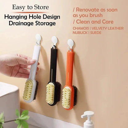 Long-Handle Double-Sided Suede & Shoe Cleaning Brush