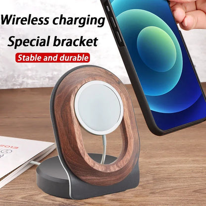 Wooden Magnetic Charging Stand for Smartphones