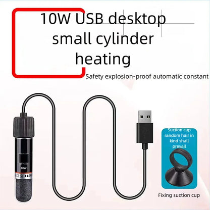 USB Mini Aquarium Heater 10W for Small Fish Tanks