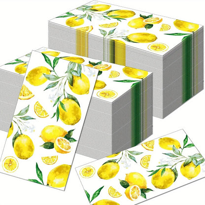 Lemon Print Disposable Paper Napkins