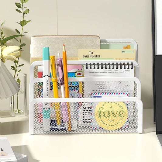 Metal Mesh Desk Mail Organizer File Holder